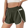thumbnail image 2 of Women‘s Athletic Workout Shorts Elastic Waist Running Pockets Pants  please buy one or two sizes larger than normal, 2 of 6