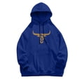 thumbnail image 4 of MHFRRA Sudadera con Capucha y Cordón con Estampado de Cabeza de Toro para Hombre, Estilo Informal, Cómoda, para Uso Diario Azul, 4 of 4