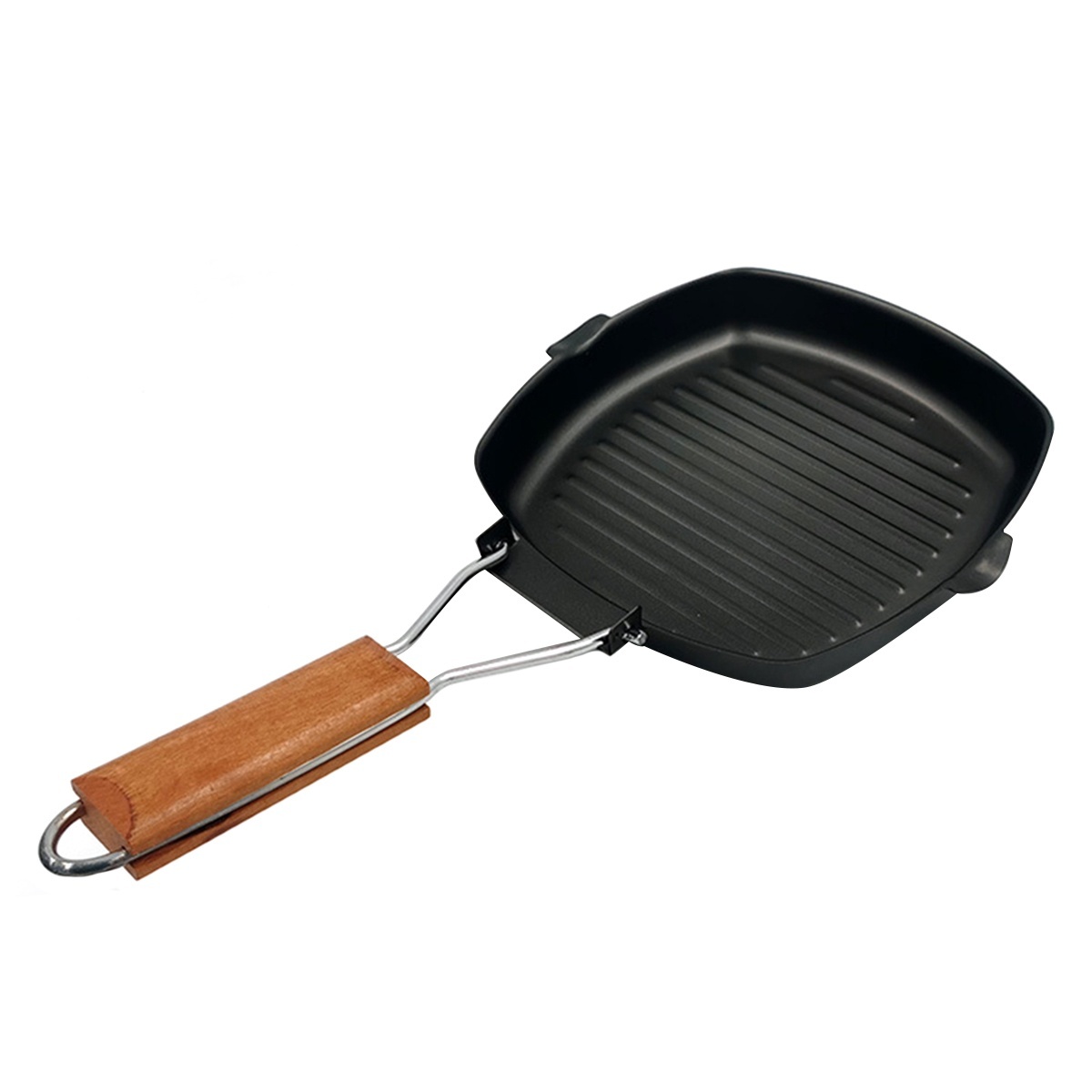 Frying Pan Foldable Wooden Handle Nonstick Pan Induction Cooker Gas