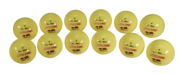 Sportime Inflatable Balls, Multi-Purpose, 4 Inches, Yellow, pk of 12