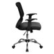 thumbnail image 2 of Silla de oficina giratoria Flash Furniture Respaldo medio Malla negra Asiento de cuero Base cromada, 2 of 2