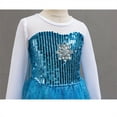 thumbnail image 6 of LOEL Girls Blue Princess Dress Fairy Queen Sequin Long-Sleeve Blue Dress Christmas Birthday Party Dress Up, 6 of 9