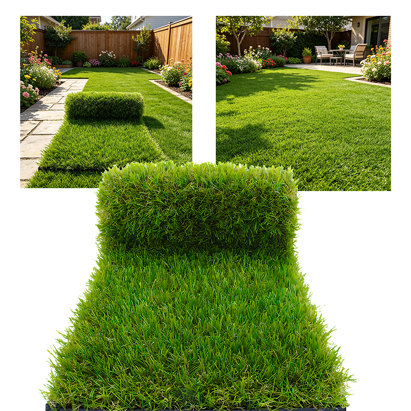 5x10FT Artificial Grass - 0.8inch Thick Fake Grass Lawn with Drainage Holes, Synthetic Turf for Pets, Patio Balcony Garden Decoration