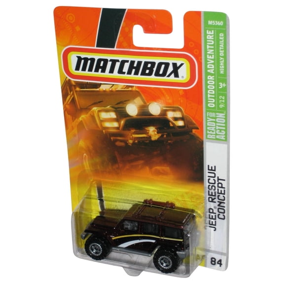 Matchbox Outdoor Adventure (2007) Red Maroon Jeep Rescue Concept Toy #84