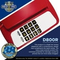 thumbnail image 6 of Med-Pat D800R- Single Line Analog Deskset Telephone with Super Bright Ring Light Indicator, Easy-to-Use Dial Pad, Advanced Audio Quality, Wall Mountable Landline Phone for Home & Office- Red, 6 of 6