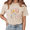 2-Apricot, variant on Giffimy Women's Black Feelings Characters Graphic Vintage Washed T-Shirt Short Sleeve Relaxed Fit Top