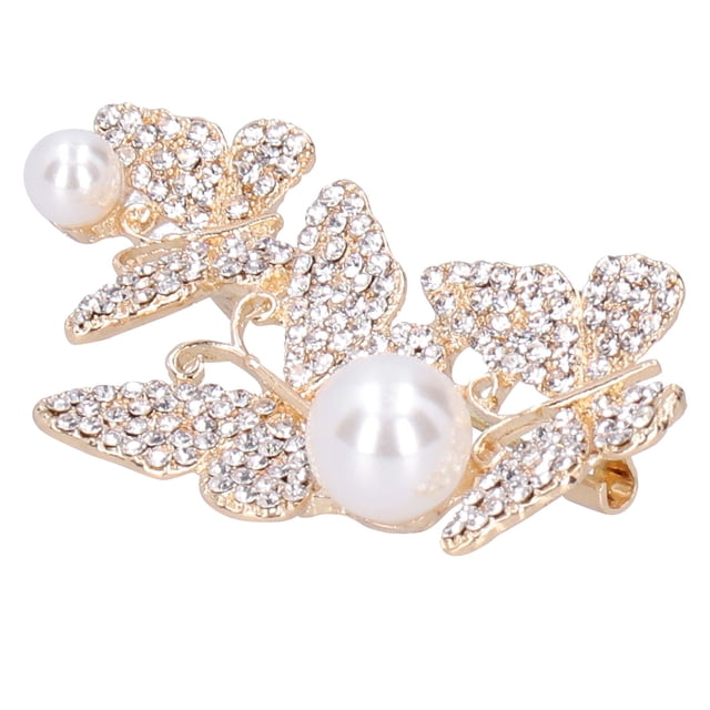 Broche Pin Diamante Patrón De Mariposa Pin De Solapa Insignias De Abrigo Accesorios De Ramillete De FiestaBlanco