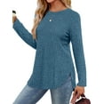 thumbnail image 2 of Fantaslook Long Sleeve Shirts for Women Casual Tunic Tops Dressy Crew Neck Pullover Fall Lightweight Sweaters for Women, 2 of 7