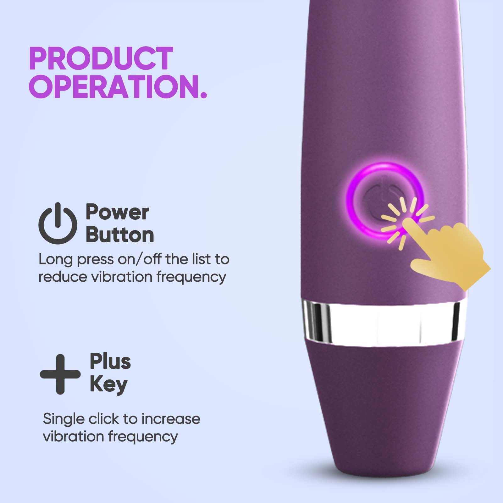Thrusting Vibrator Wand, Bullet Vibrator, G Spot Vibrator for Women, Sex Toys for Women, Adult Toys with 10 Vibration Modes, Purple