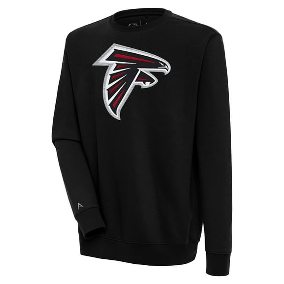 Men's Antigua Black Atlanta Falcons Victory Pullover Sweatshirt