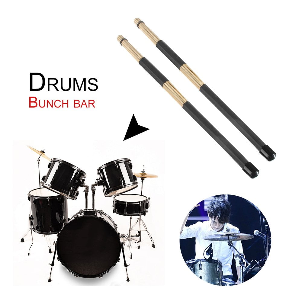 1 Pair Bamboo Multi-Sticks Drum Rod Sticks Brushes Drumsticks Drum Accessories Red
