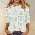 thumbnail image 1 of TaTaai Women's Spring Festival Top Round Neck 3/4 Sleeve Easter Printed Pullover T-Shirt Casual Loose Fit Holiday Everyday Wear Gift, 1 of 5