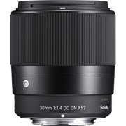 Sigma 30mm F1.4 Contemporary DC DN Lens for Sony E + Pixi-Basic Accessory Bundle