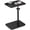 Black, variant on SUSUZI Height Adjustable C-Shaped End Table with Storage Shelf, Small Side Table for Couch, Sofa & Bed, Portable Laptop Snack Table, Metal Frame, MDF Wood Top, Black