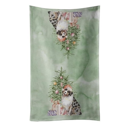 Carolines Treasures CK8199KTWL 25 x 15 in. Unisex Christmas Australian Shepherd No.2 Kitchen Towel Multi Color