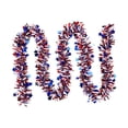 thumbnail image 2 of Roiihwy 6.56Ft Patriotic Glitter Tinsel Garland Decorations, Red White Blue Star Metallic Tinsel Twist Garland, 4th of July Independence Memorial Day Decorations, 2 of 6