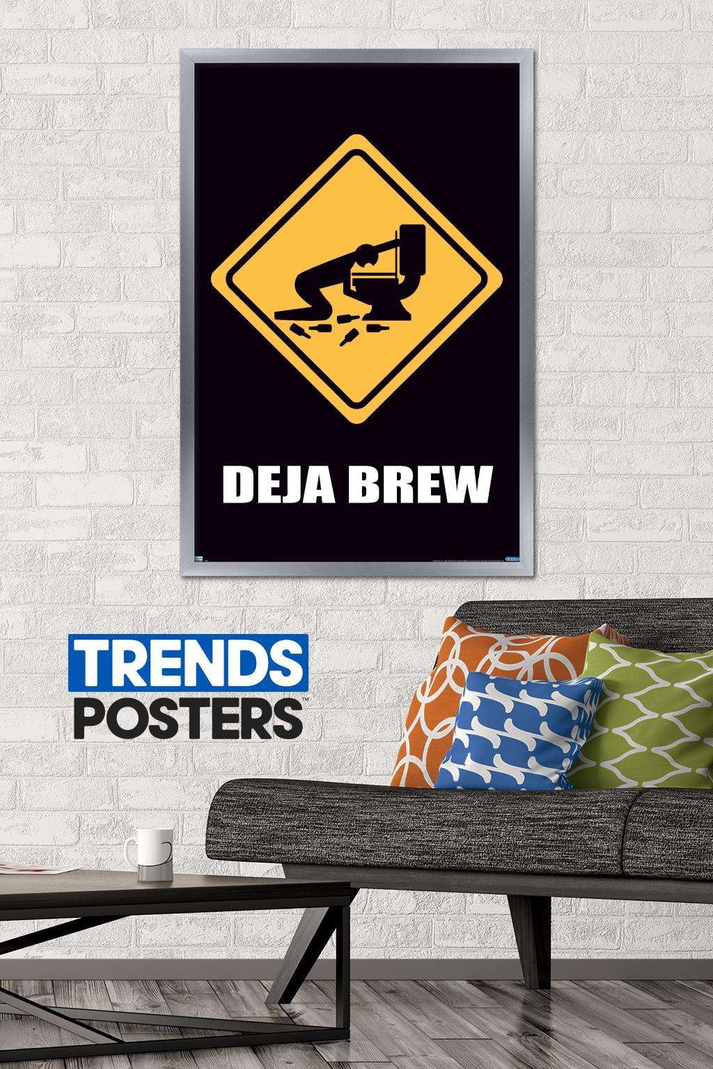 Deja Brew Wall Poster, 22.375" x 34", Framed