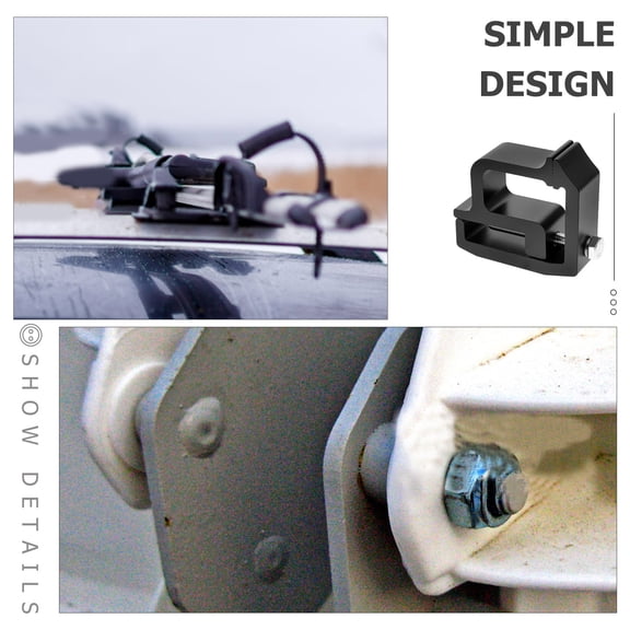 FONDOTIN Black Aluminum Ladder Rack Clamps for Pickup Truck Camper Shell Mounting Accessories and Easy to Install