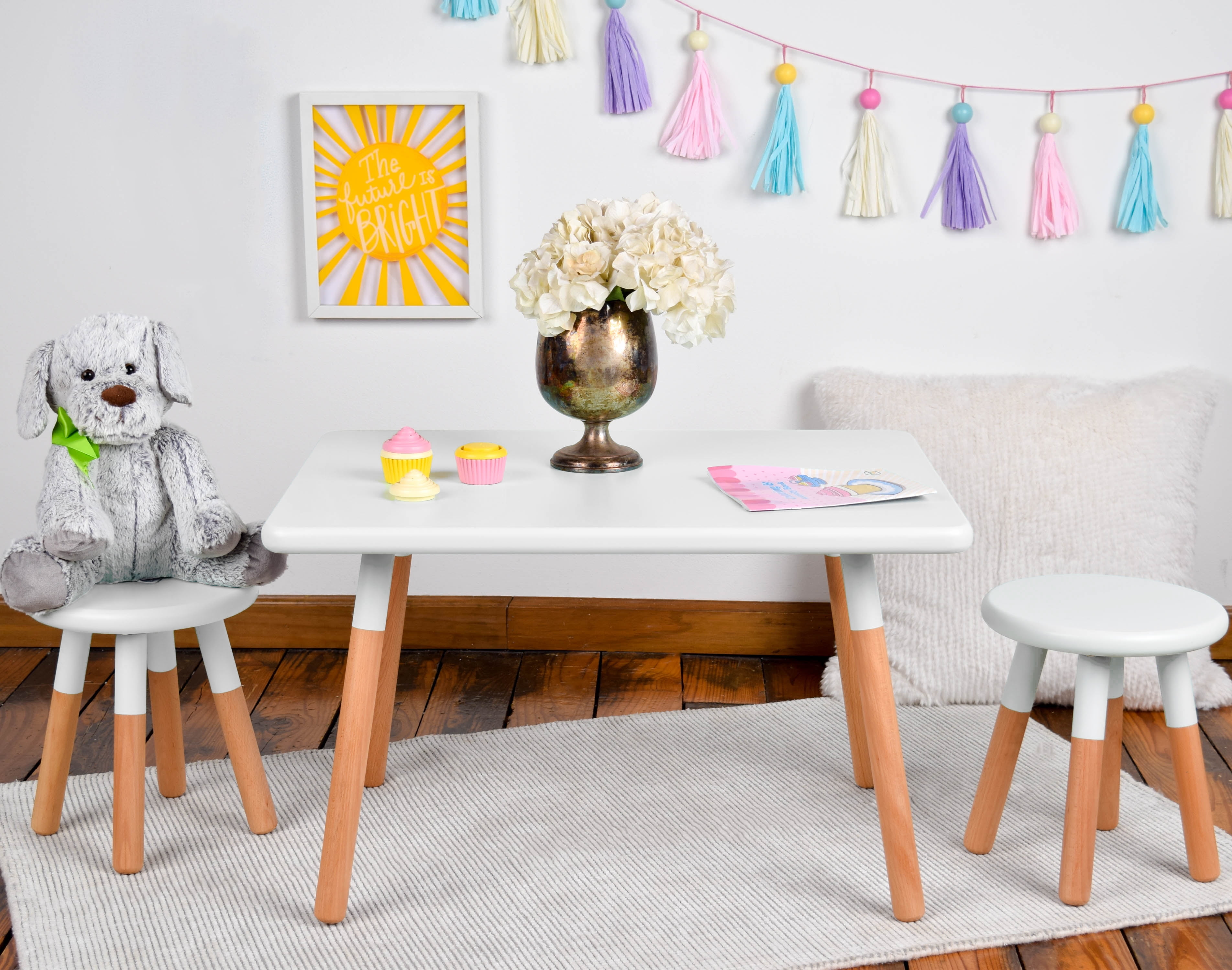 ACEssentials Kids Table and Stool Set, Multiple Colors