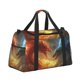 thumbnail image 2 of Fotbe Red And Blue Fire Dragon B Bolsa de Viaje con Estampado, Bolsa de Fin de Semana para Mujer con Compartimento para Zapatos, Bolsa de Gimnasio con Bolsillo Húmedo, 2 of 7