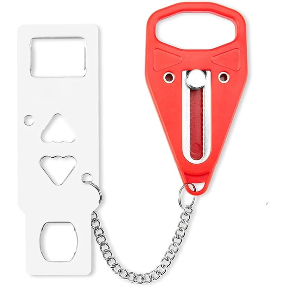 Portable Door Lock Home Door Security Door Locker Travel(1pcs,red)