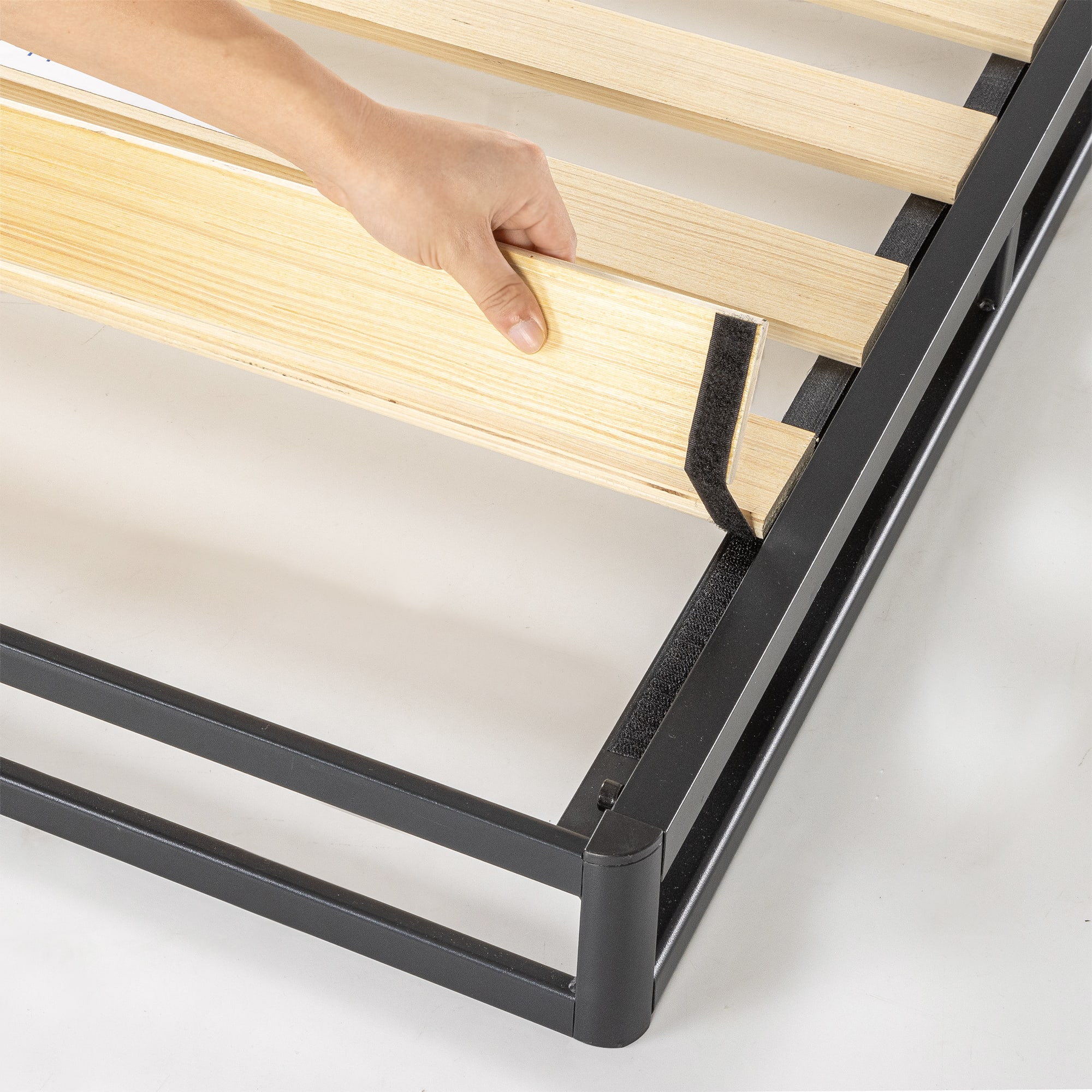 Best Price Mattress 4" Metal Box Spring Mattress Support with Wood Slats, Twin