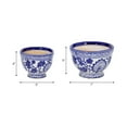 thumbnail image 4 of Chinoiserie Flower Pots for Home Decor - Stoneware Ceramic Bowls with Floral Design for Planters for Indoor and Outdoor Plants - Pots For Plants Accent for Garden - Set of 2, 5", 4", Blue & White, 4 of 10