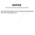 thumbnail image 2 of Transit Auto Front Rear Disc Brake Rotors and Semi-Metallic Pads Kit for Car Kia Optima 2.0L K8S-101460, 2 of 11