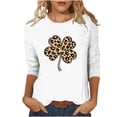 thumbnail image 2 of St. Patrick's Day Shirt for Women Leopard Print Clover Graphic T-Shirt 3/4 Sleeve Crewneck Trendy Fashion Festival Apparel Shamrock Gift, 2 of 4
