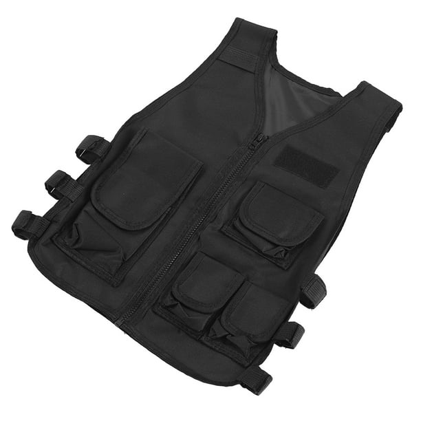 Kids Tactical Vest 600D Oxford Fabric Outdoor Kids Security Guard Training Adjustable Military Vest for Children Training Outdoor Sports Game