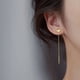 thumbnail image 1 of Pendientes de moda para mujer, estilo coreano, elegantes, largos, con borlas en forma de corazón, para el rostro, pendientes delgados, 1 of 5