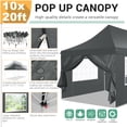thumbnail image 3 of SANOPY 10' x 20' EZ Pop up Canopy Party Tent, Outdoor Event Instant Gazebo with 6 Removable Sidewalls for Camping Wedding Picnic, Gray, 3 of 10