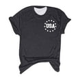 thumbnail image 3 of Uooqdmx Graphic Tees for Women, 4th of July Shirts Women, American Flag Shirt Women, Short Sleeve Shirts for Women Going Out Tops for Women, Womens 4th of July Outfit, Dark Gray 2XL, 3 of 5