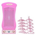 thumbnail image 4 of Mini Armario Muebles de Casa en Miniatura Accesorios Multifuncionales Decoración Pequeño Rosa con perchas, 4 of 9