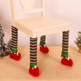 thumbnail image 1 of piezas de adornos navideños a rayas de Papá Noel, funda para mesa y silla, funda para mesa y silla, 1 of 2
