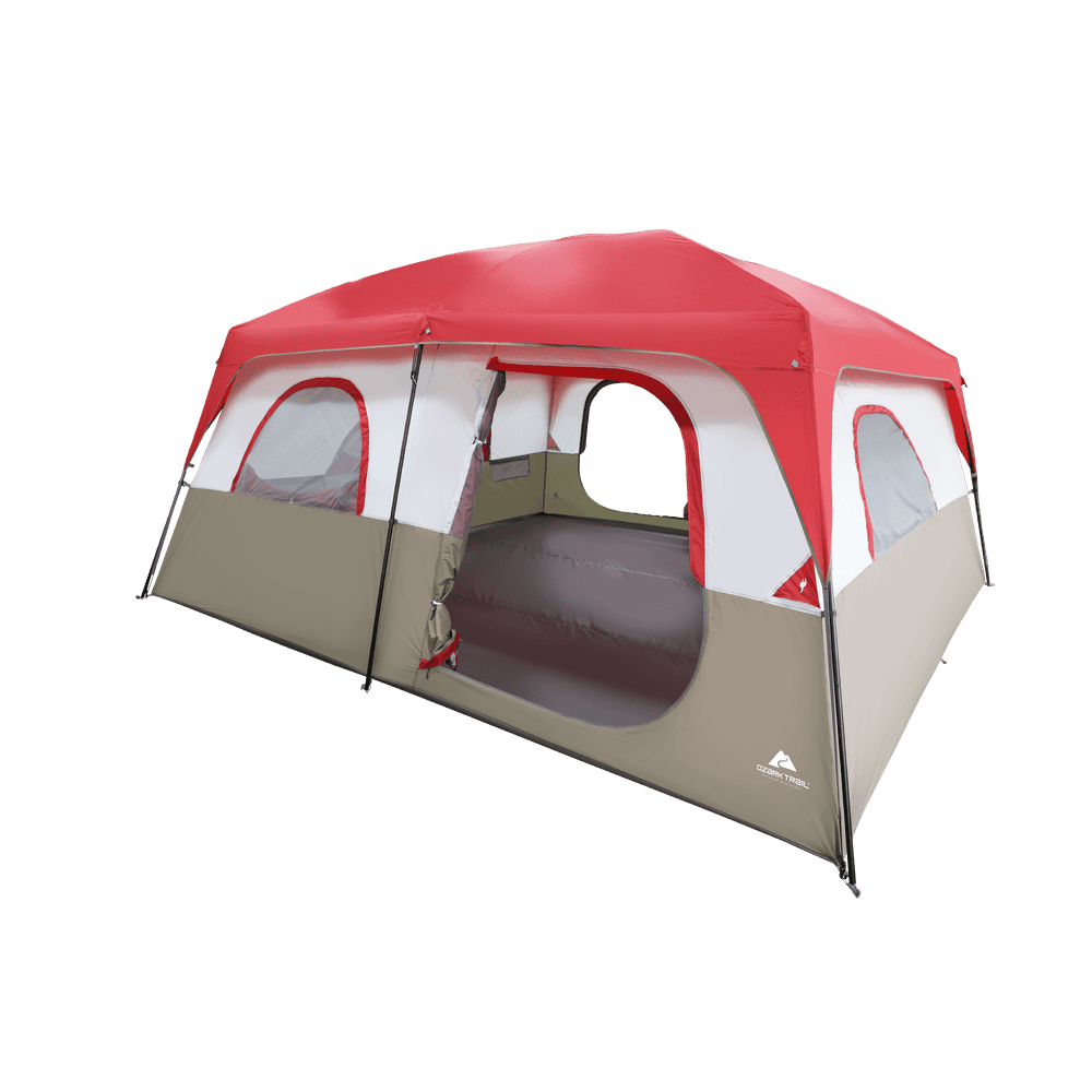 Ozark Trail 14Person Cabin Tent, 2 Rooms, Red