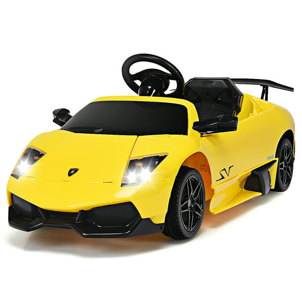 Gymax 12V Lamborghini Murciealgo Permis Électrique Enfants Monter sur Voiture RC W / Lumières LED