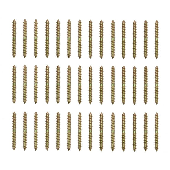 60mm Double Ended Dowel Screw Thread Screws for Furniture, 40pcs