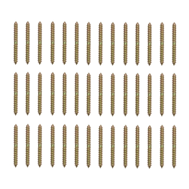 Shisuyan 40 Pcs Vis à Goujon Vis à Double Extrémité Vis de Placage de Zinc Vis à Filetage Auto-Gauchissant
