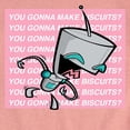 thumbnail image 3 of Invader ZIM - ZIM Happily Sticking His Tongue Out - You Gonna Make Biscuits - Toddler And Youth Girls Short Sleeve Graphic T-Shirt, 3 of 5