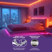 Monster Smart 50ft LED Strip Lights, Multicolor LED Lights for Bedroom, Sound Reactive, App & Voice Control