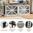 thumbnail image 6 of Blotout 43.3" Farmhouse Dog Crate Furniture, Wooden Dog Crate Furniture with Sliding Metal Mesh Barn Door, Solid Metal Tube & 2 Lockable Doors, XL Rustic Brown, 6 of 8