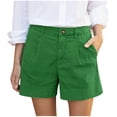 thumbnail image 1 of Plebaso Womens Casual Shorts High Waist Button Wide Leg Shorts Lightweight Plain Summer Shorts with Pockets, 1 of 5