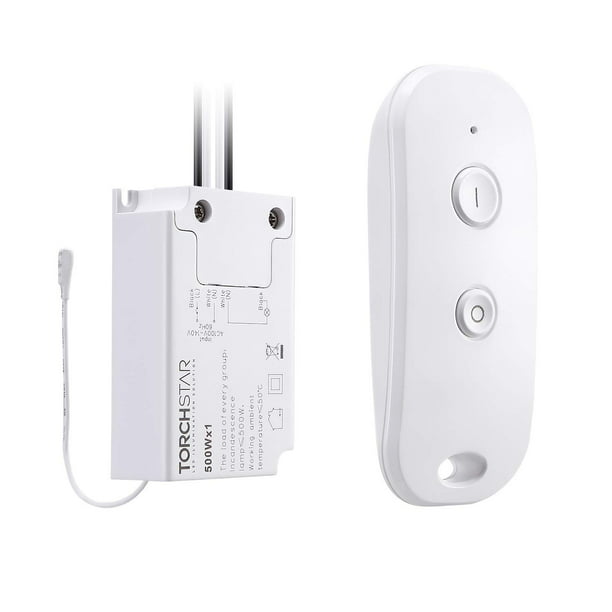 TORCHSTAR Wireless Remote Light Switch Kit (Switch and Receiver) for Residential Lighting, AC