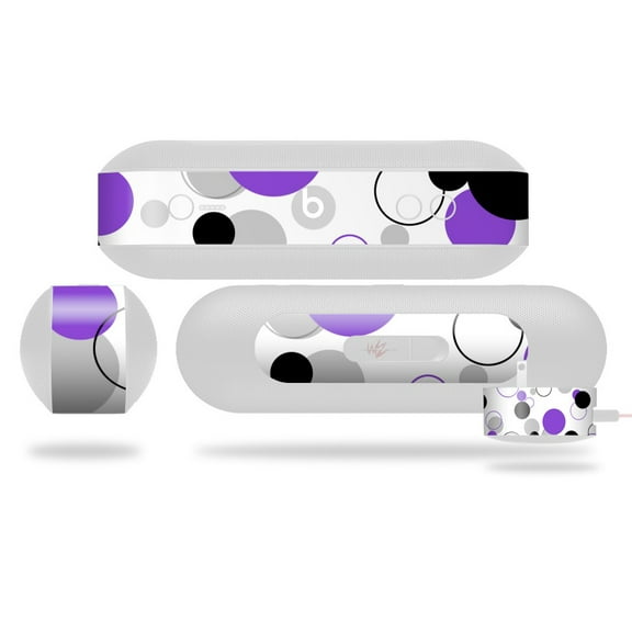 Decal Style Wrap Skin fits Beats Pill Plus Lots of Dots Purple on White (BEATS PILL NOT INCLUDED) by WraptorSkinz