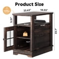 thumbnail image 6 of GALAXHERO Farmhouse End Table with Charging Station Narrow Side Table for Living Room Night Stand with Storage, Nightstand with USB Ports and Outlets for Bedroom Brown, 6 of 6