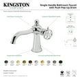 thumbnail image 7 of Kingston Brass KS354RKXNB Webb One-Handle Single-Hole Bathroom Faucet with Knurled Handle and Push Pop-Up Drain, Naples Bronze, 7 of 7