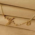 thumbnail image 4 of UDIYO Necklace ECG Design Exquisite Alloy Heart Shape Pendant Clavicle Chain for Club, 4 of 7