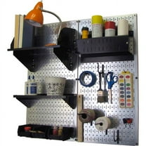 Pegboard Hobby Craft Organizer Storage Kit, Galvanized Black - 32 x 32 x 9 in.