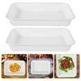 thumbnail image 2 of Lindbes 4 Pcs Plateau de Service Rectangulaire Plateau de Nourriture de Fête Grand Plateau de Restauration de Fête Plateau de Service Réutilisable Plateau de Mariage, 2 of 6